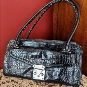 Antonio Melani Croc Purse w/Buckle Embellishment